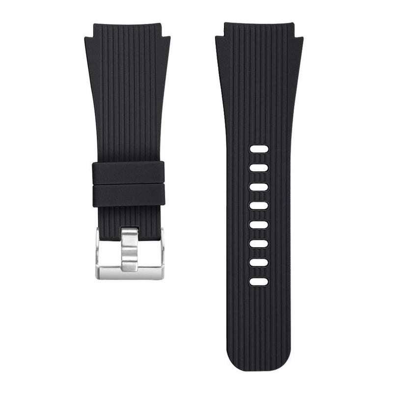 INF Silicone Watch Band 22mm, Compatible with Samsung Galaxy Watch 46mm,Galaxy Watch 3 45mm,Gear S3 Frontier/Classic,Huawei GT 2/2Pro 46mm, Adjustable Breathable quick release Soft Watch Strap(Black) - Image 3